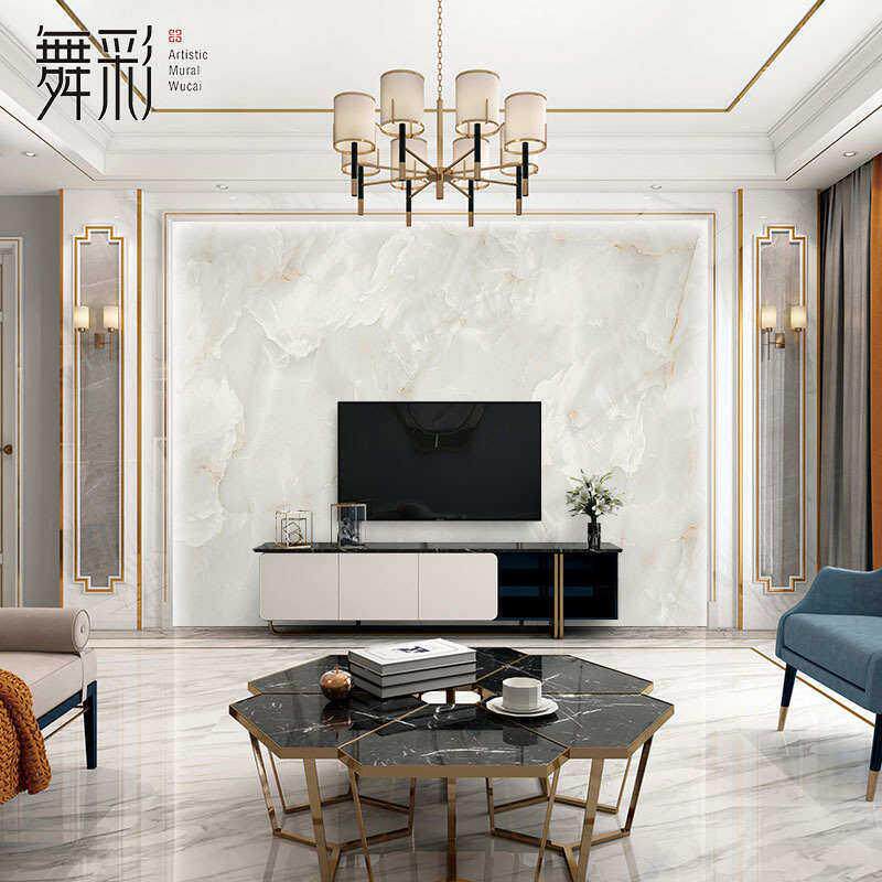 壁墙布现壁代简影PJJ约彷大理石客厅电视背景墙纸视装饰壁画画墙
