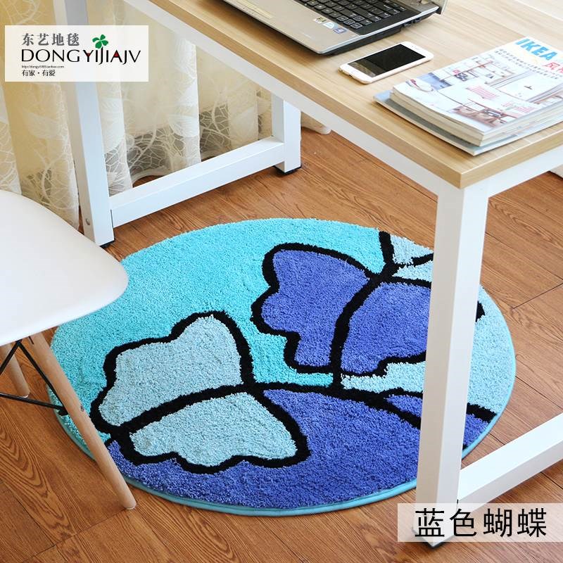 简约加厚圆形地毯电脑椅垫卧室地垫D吊篮垫子防滑脚垫转椅圆形毯