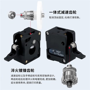 一体式 HGT挤出机 减速双齿轮送料软性耗材可用 新款 3D打印机配件