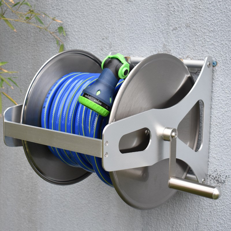 不锈钢水管收纳架浇水花园软管家用高压园艺园林收管水管车卷管器