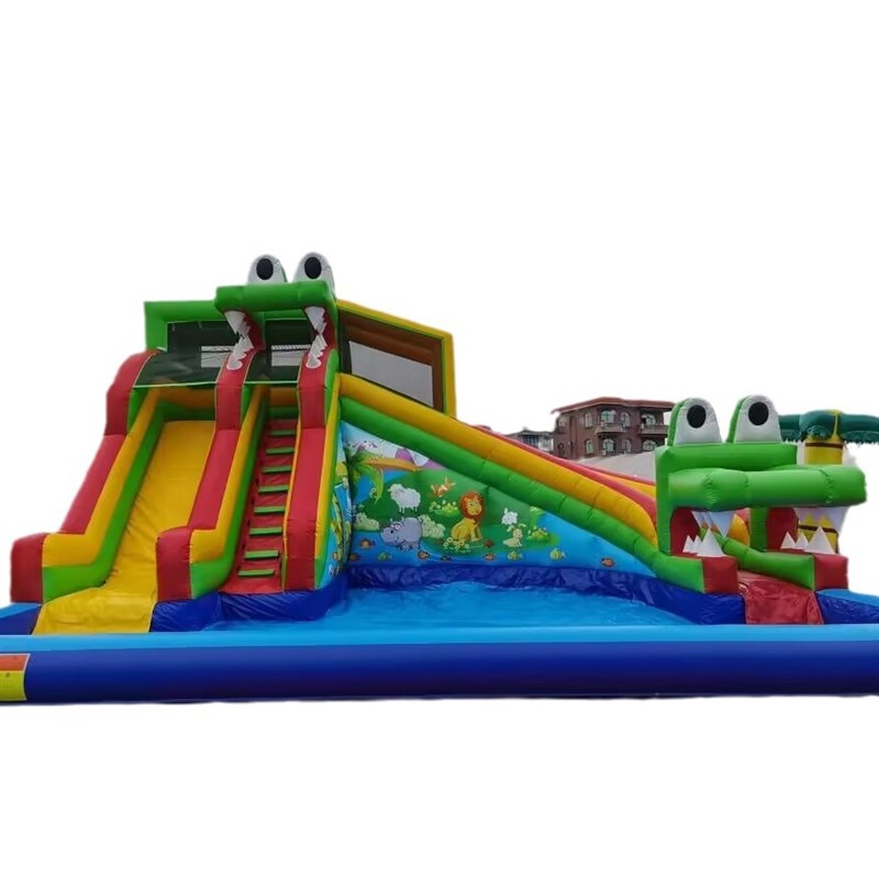 定制儿童游玩充气城堡室内外游乐跳床热销恐龙椰树组合水滑梯