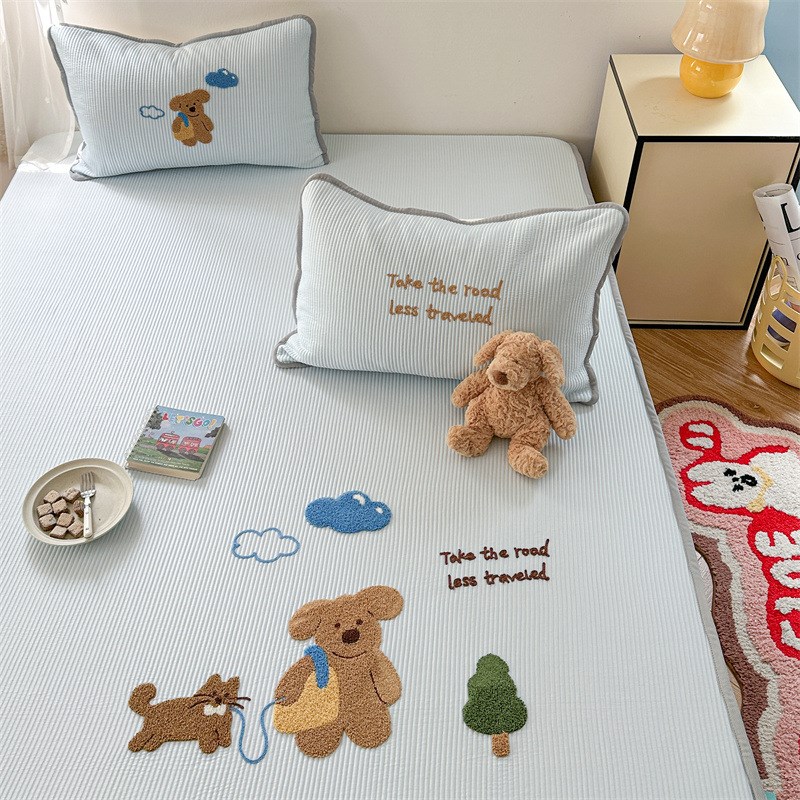 3DMAX冰感PE冰豆豆凉席三件套 可水洗冰丝席夏季软凉席空调席子