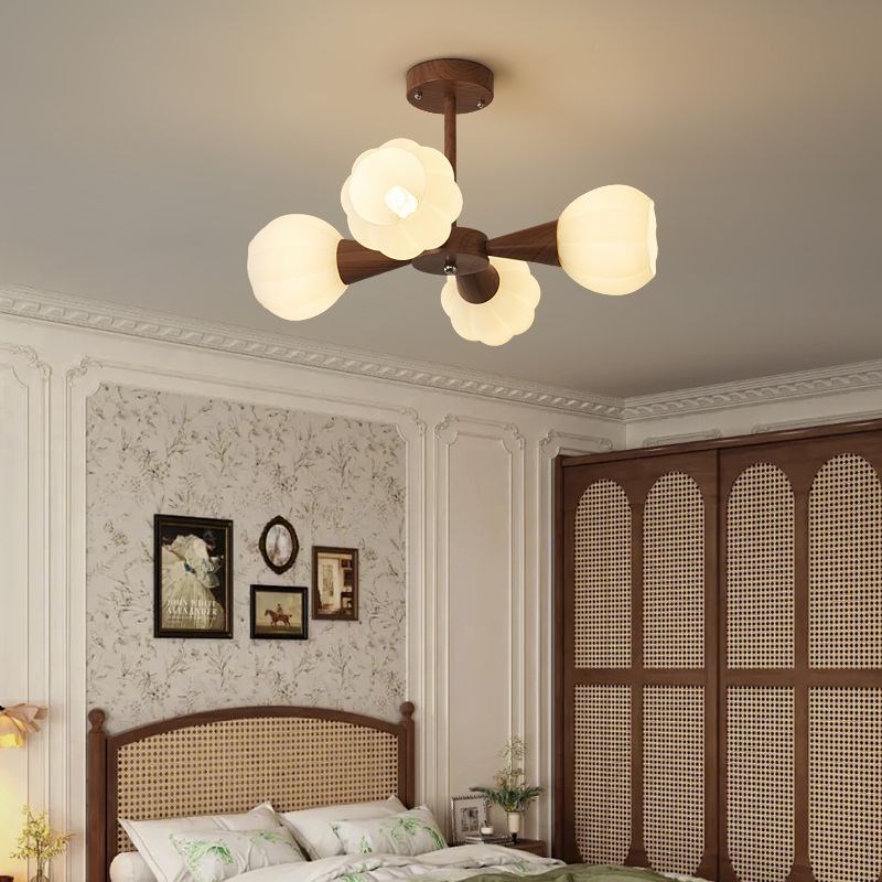 法式复古卧室吸顶灯花苞玻璃中古餐厅灯楼梯入户衣帽间房间阳台灯