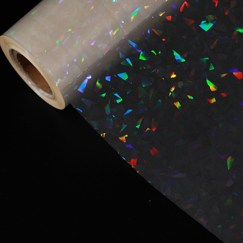 现货热销玻璃碎镭射膜照片预涂膜防刮玻璃大头贴纸易撕易贴通