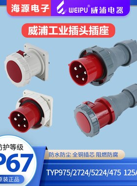 WEIPU 125A5芯 威浦防水工业插头插座 TYP975/5224/2724/475IP67