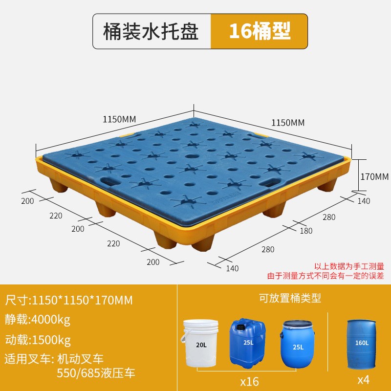 危废化学品塑料防渗漏托盘吨桶双桶四桶防泄漏机油桶托盘防漏卡板