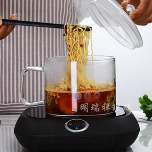 明火直烧玻璃奶锅家用泡面锅汤锅透明高硼硅小号锅带手柄