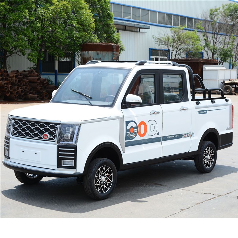 电动皮卡车油电两用新能源四轮电动皮卡车双排载人拉货两用电动车