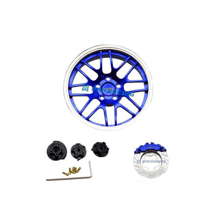 Rc遥控器金属手轮遥控车轮毂六色直线含卡钳+转接头工具P40035