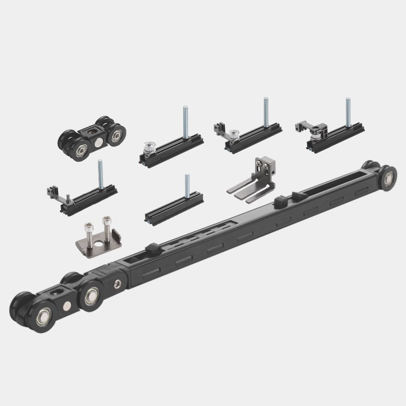 静音缓冲吊轮滑轮轨道厨房卧室卫生间推拉门极窄铝边框联动