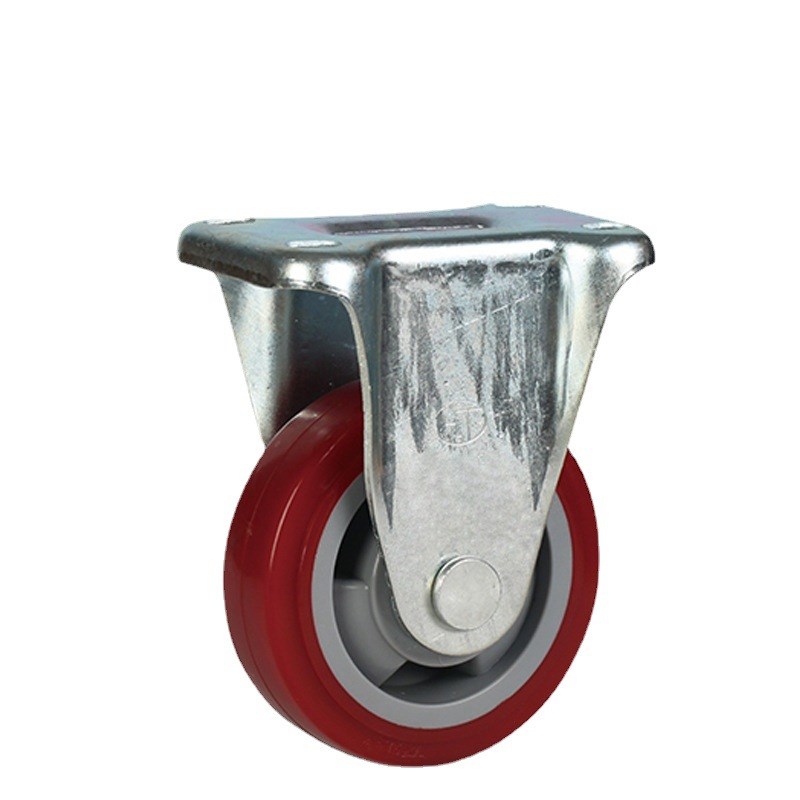 灵动4英寸中重型日式物流用镀锌支架塑芯聚氨酯万向脚轮