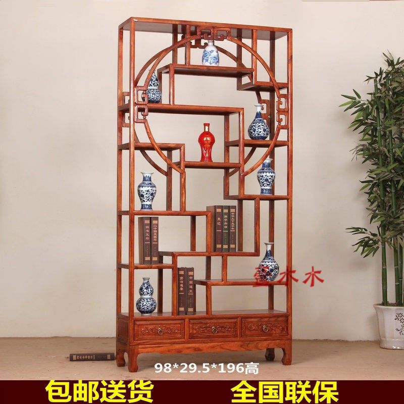 包邮博古架实g木中式茶架书架酒柜花架多宝阁置物架客厅摆件仿古