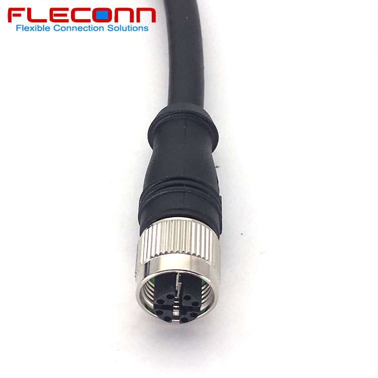 M12 X-code 8Pin 8芯母头转RJ45网线 千兆万兆10GB/S S/FTP Cat6A