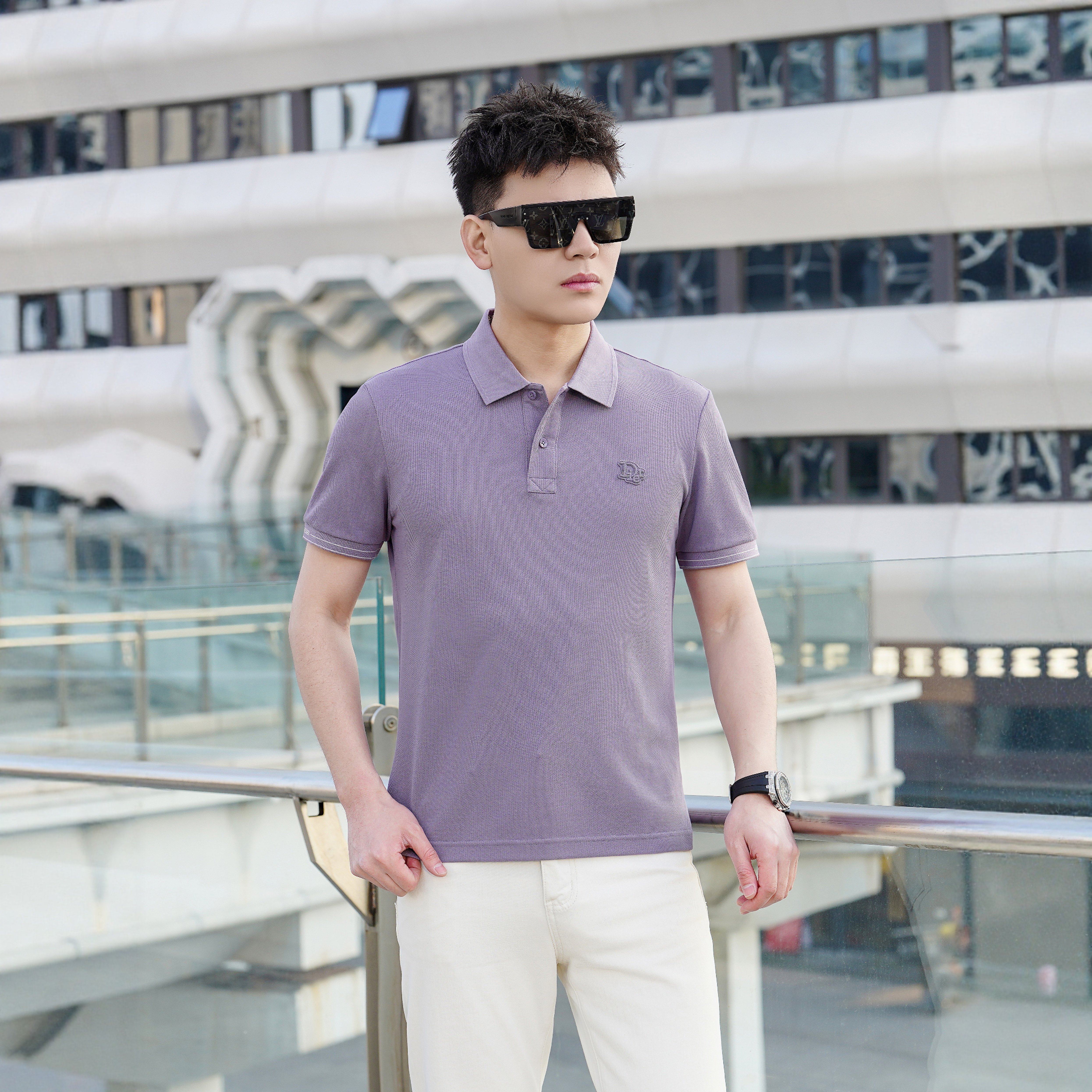 新款男士短袖polo衫男款欧货轻奢polo衫男士修身商务风polo衫男装