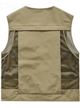 春秋新款网18799眼速干户马甲男休心闲外多袋钓鱼摄影式马夹背851