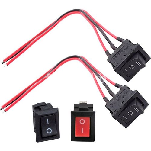 10*15mm KCD11翘板开关 3脚2档 三档 焊线 翘板带线小型船形开关