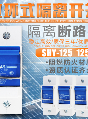 刀闸式断路器 拉环式隔离开关 导轨式刀开关1P2P3P4P125A光伏开关