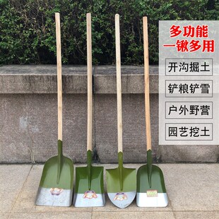 钢锹农用方锹尖锹工地锹方铲淬火铁锹雪锹铁铲挖土铲木柄园林铁锨