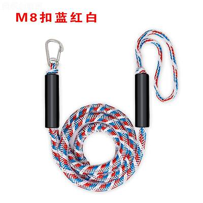 弹力M码头绳带8扣皮艇泊船绳船用弹力绳子锚定对浪接M8扣黑色绳拉