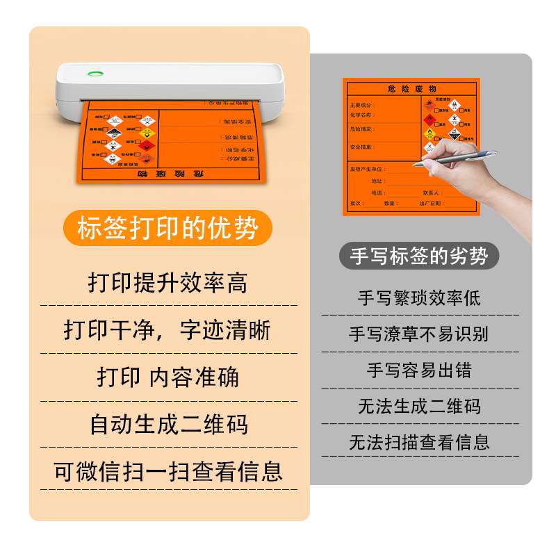 mini printer便携打印机跨境危废标签打印机热敏打印机小型家用