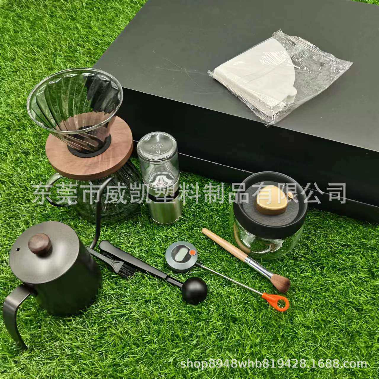 9件套咖啡套装户外便携手冲咖啡壶套装咖啡器具磨豆机