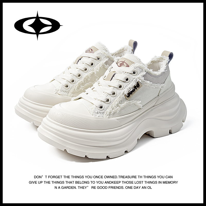 UooTd时尚厚底增高帆布鞋