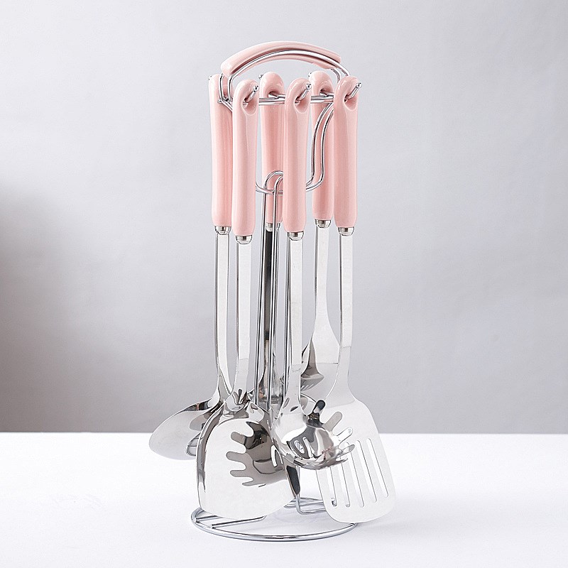 白色家用厨具全套不锈钢锅铲套装铲子勺子漏勺炒菜烹饪炊具