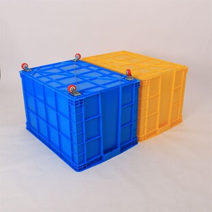 工业带轮塑料周转箱 加厚带轮755箱 加轮塑料胶箱 仓储运输整理箱
