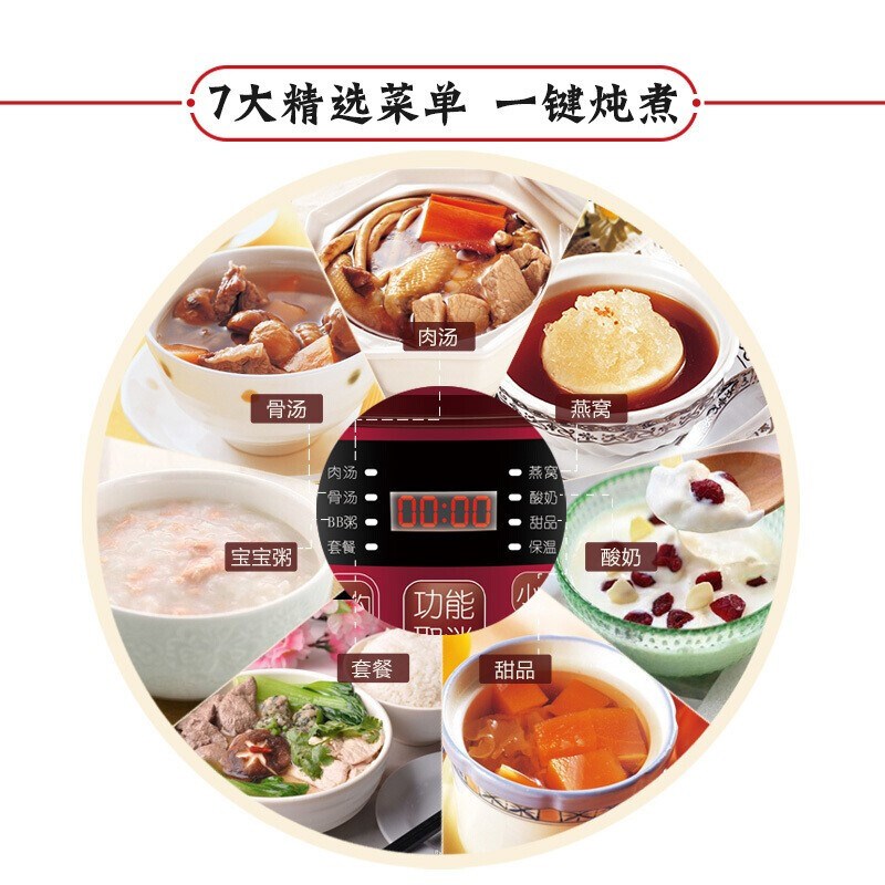 天际大容量隔水电炖锅全自动陶瓷家用电炖锅