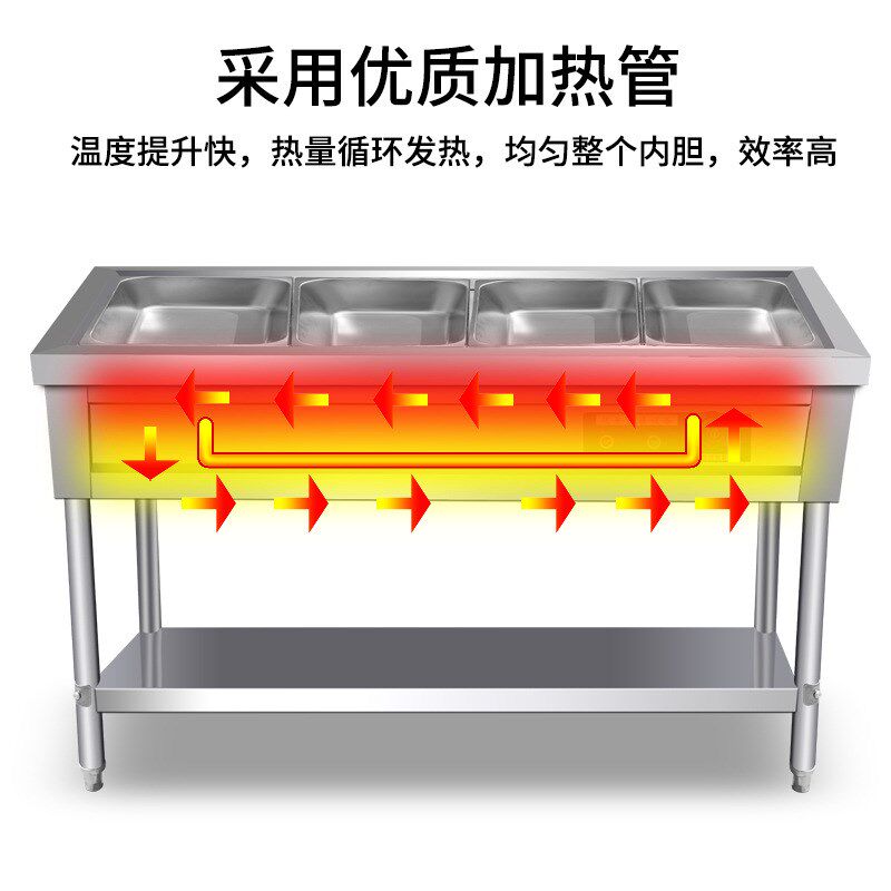 快餐保温台商用加热快餐车保温台立式不锈钢售饭台电热售菜热餐机