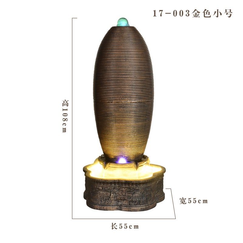 欧式假山流水喷泉造景装饰招财蛋客厅玄关加湿器水景落地景观摆件