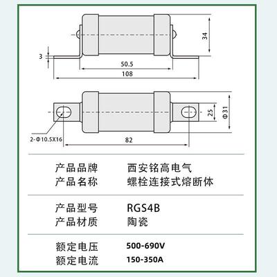 200A快速熔断器RGS4A半导体设备保护用690VEV88/660GH/RS308/RSG