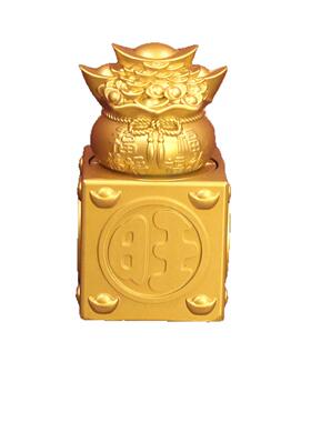 新款四方钱袋玉玺转转摆件客厅酒柜办公室装饰品摆设店铺开业礼品