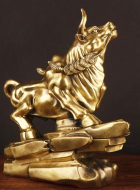 杨铜记 铜牛摆件 生肖牛工艺品 厂家  财源滚滚牛