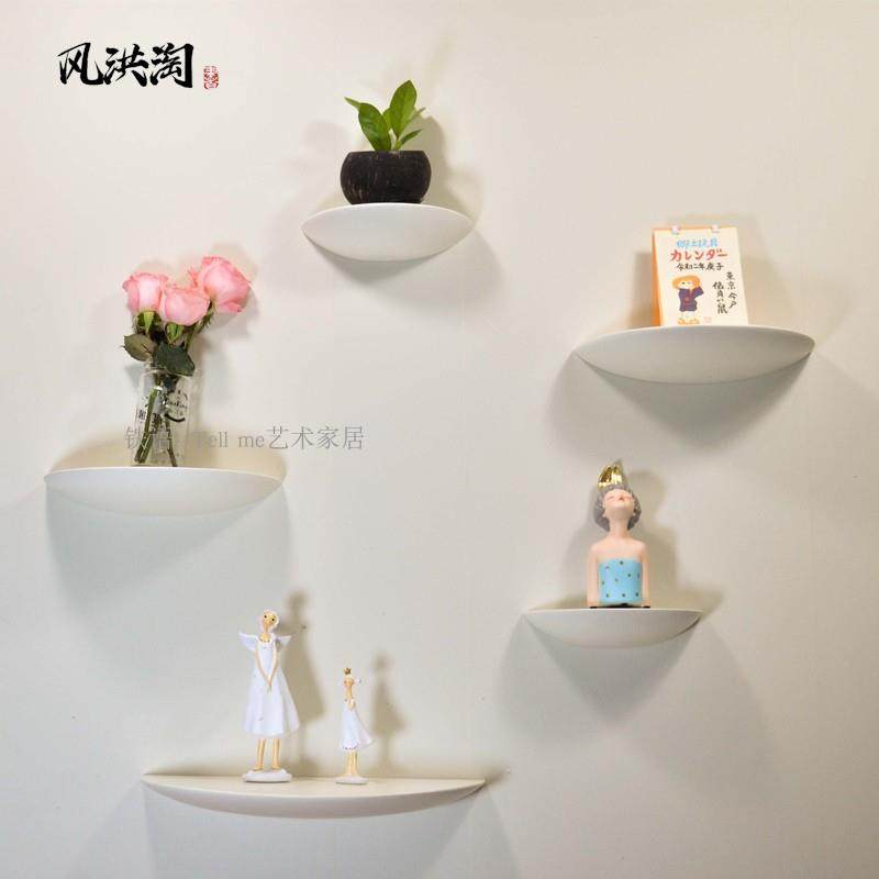 白色墙上置物架天空阶梯实木半圆隔板免钉壁挂层板储物电视墙造型,住宅家具,搁板/置物架/家用陈列架,淘宝优惠券,粉丝福利购,淘宝优惠卷