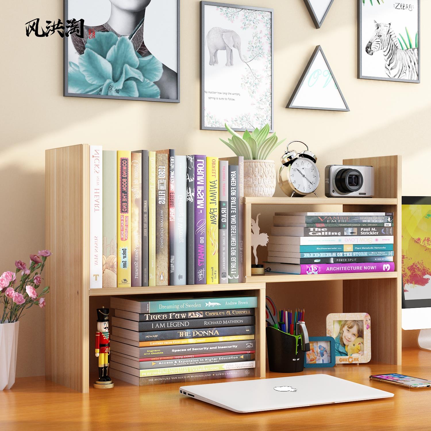 书桌上学生书架简易桌面儿童置物架家用办公简约小型书柜宿舍收纳