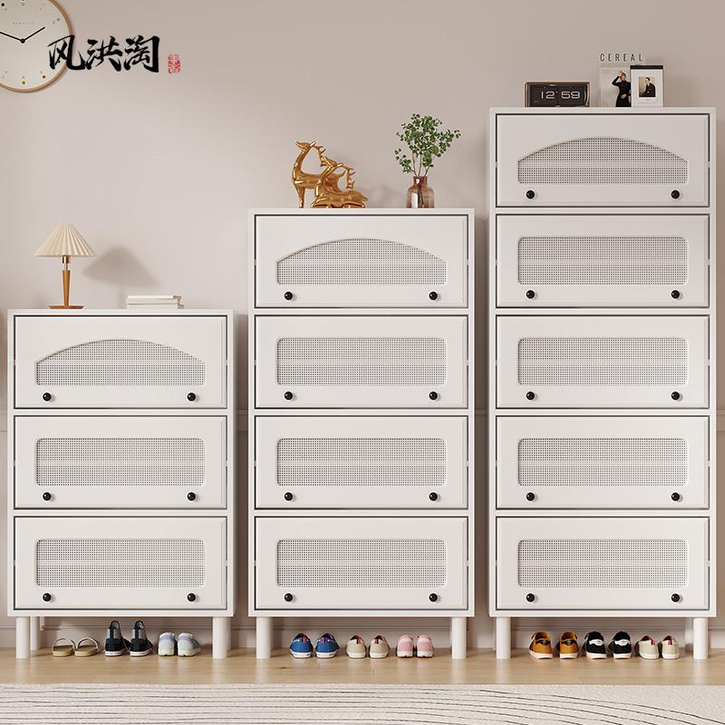 入户鞋柜家用门口藤编新款2024爆款门外大容量鞋架室内防尘储物柜