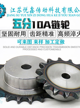 5分10A链轮单排带台双排齿轮大全 10至30齿配用10A链条定制45号钢