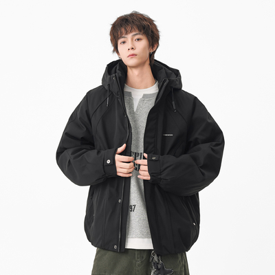 追素TS白鸭绒羽绒服连帽工装休闲