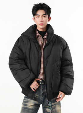 追素TS短款立领棉服2025秋冬新款男生休闲保暖棉衣抗寒加厚外套潮