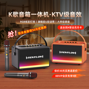 话筒音响一体机麦克风家用K歌无线蓝牙音箱家庭ktv套装唱歌卡拉ok