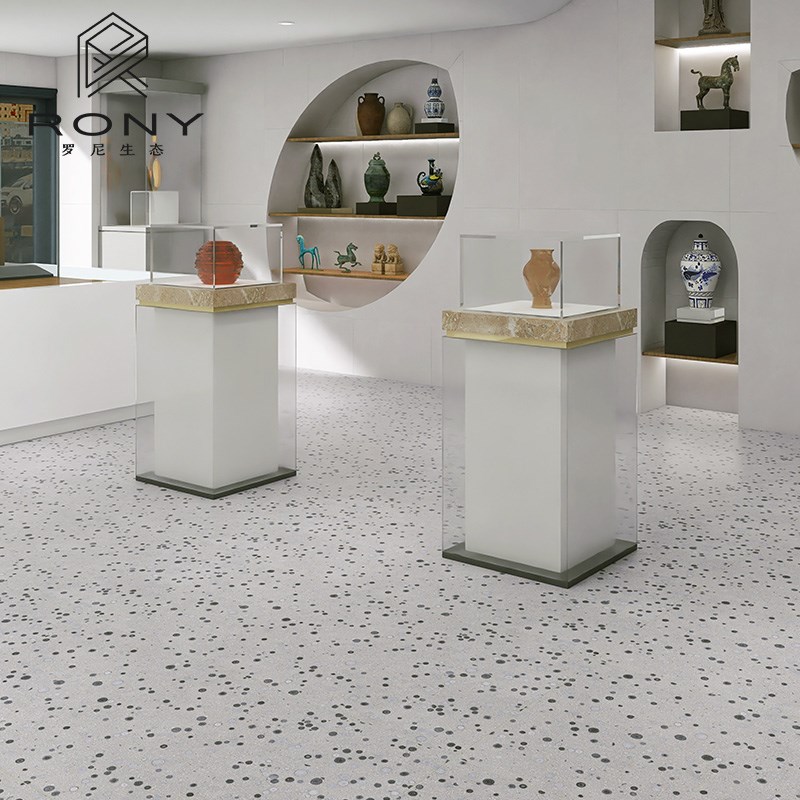 彩色圆点水磨石地砖600x1200餐厅连锁店仿古砖商铺别墅工程瓷砖