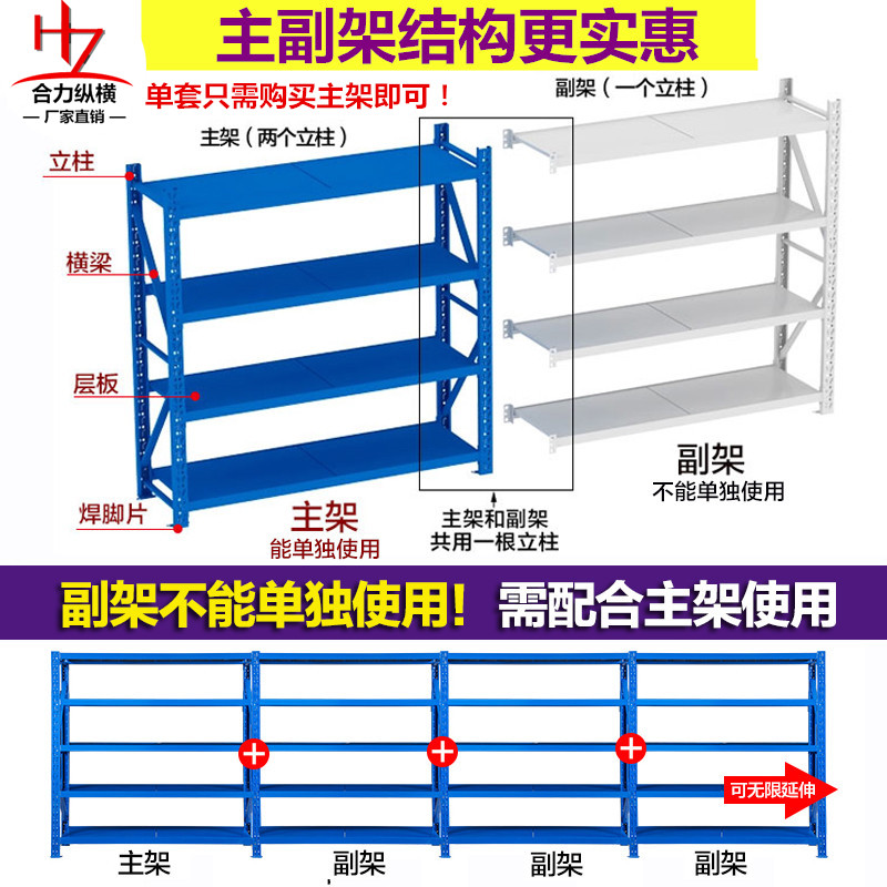 厦门轻型仓储货架 仓库铁货架家用展示架 工厂库房移动组合置物架