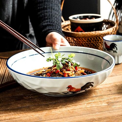 毛血旺专用碗商用餐n饮深口盘子剁椒鱼头大圆盘深盘陶瓷菜盘餐具