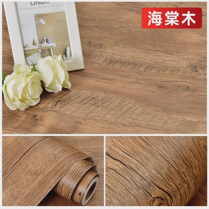 窗飘窗贴纸原木色加厚防水自粘木纹家具台板桌面柜子踢脚线衣新款