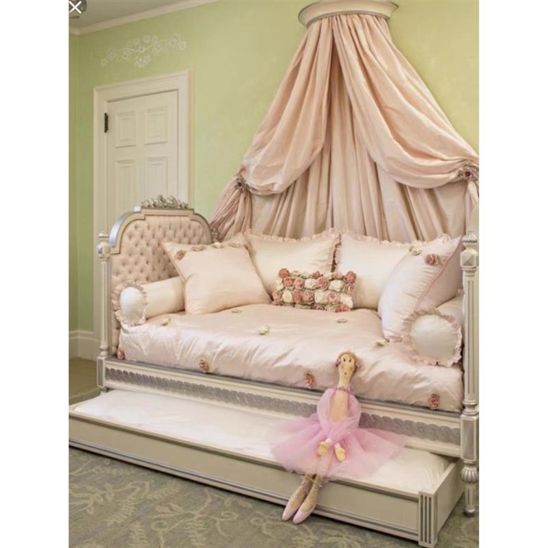 欧式雕花实木沙发床推拉高低床美式卧室儿童床单人床上下母子床