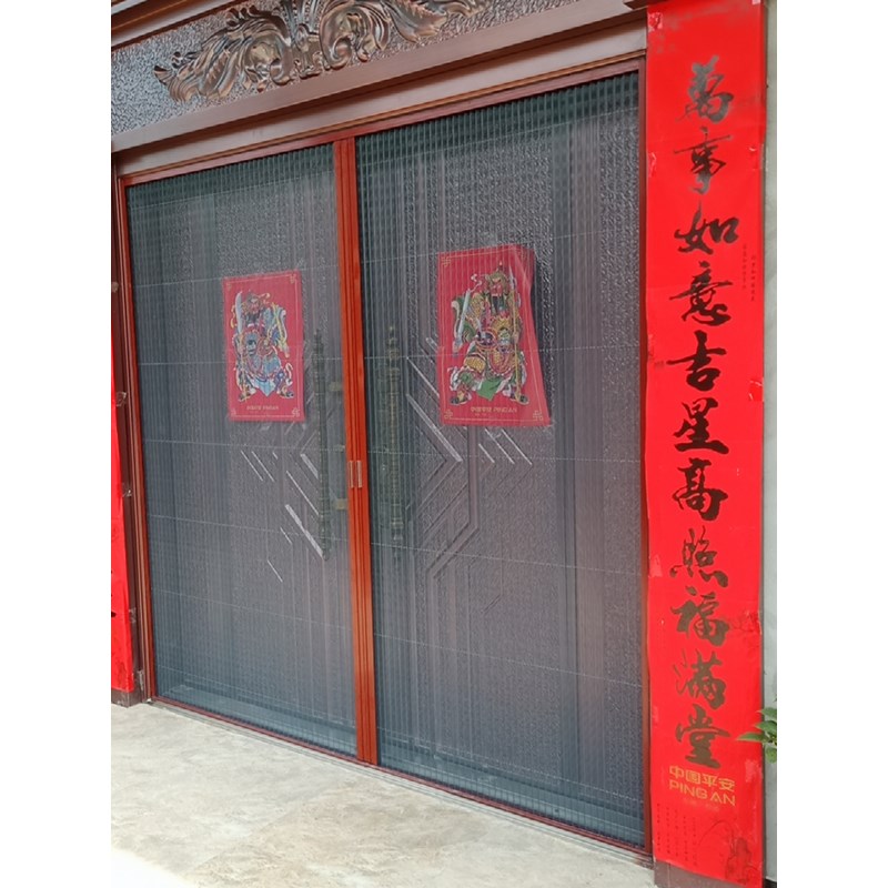 入户大门推c拉隐形定制阳台防蚊纱窗网门帘沙门折叠磁吸纱门免打