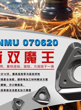 双面快进给台阶方肩铣刀片 WNMU070620ZER-PM 通装黛杰