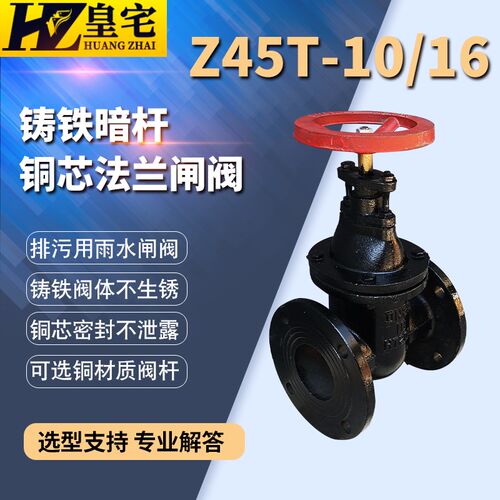 闸阀Z45T-10/16 铸铁暗杆法兰闸阀 污水闸阀DN50 80 100 150 200