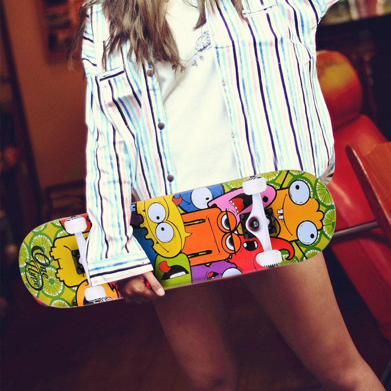 速发长板初学者双翘四轮滑板青少年成人儿童男女小学生公路滑